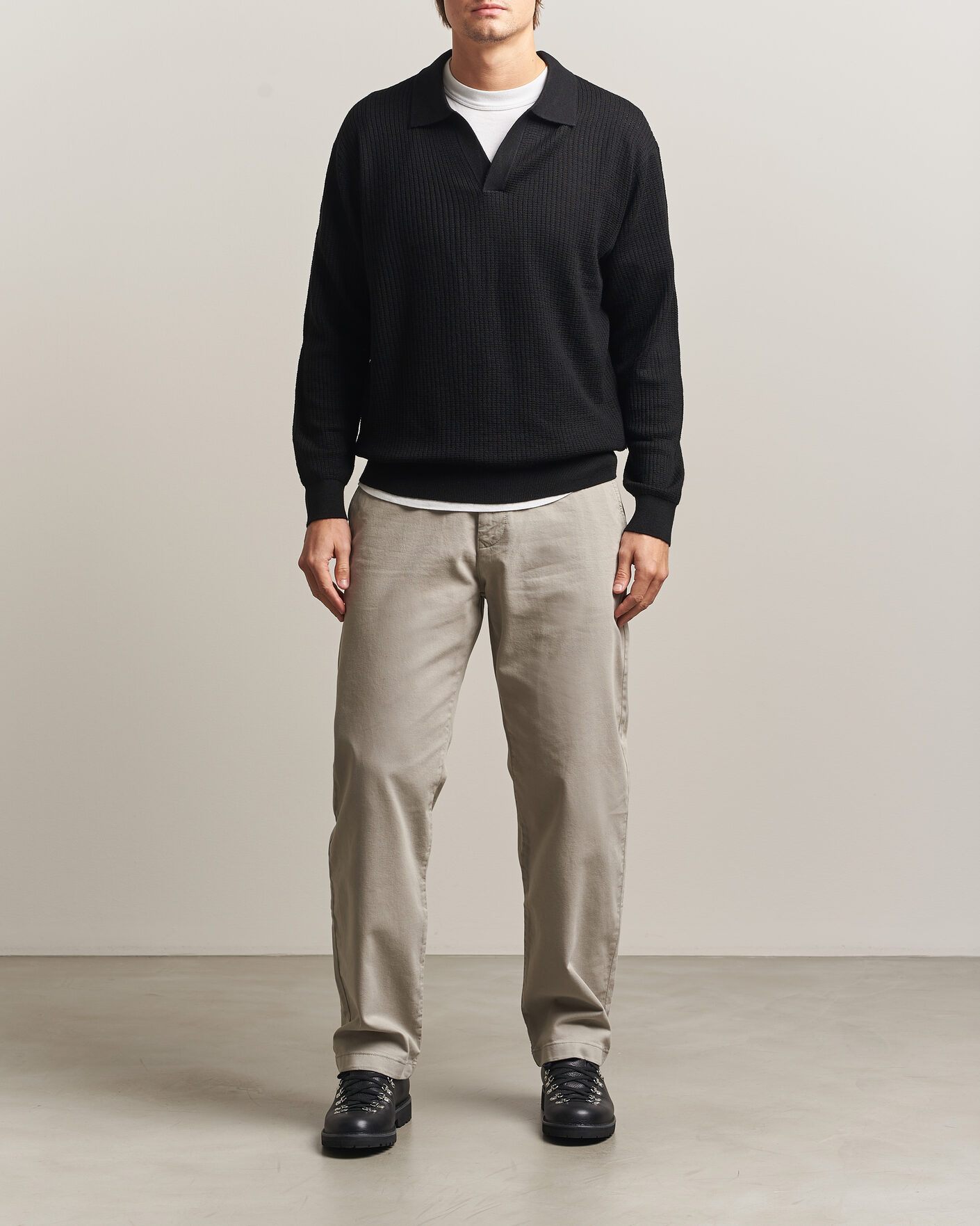 Herren | Pullover | NN07 | Nate Wool Knitted Polo Black