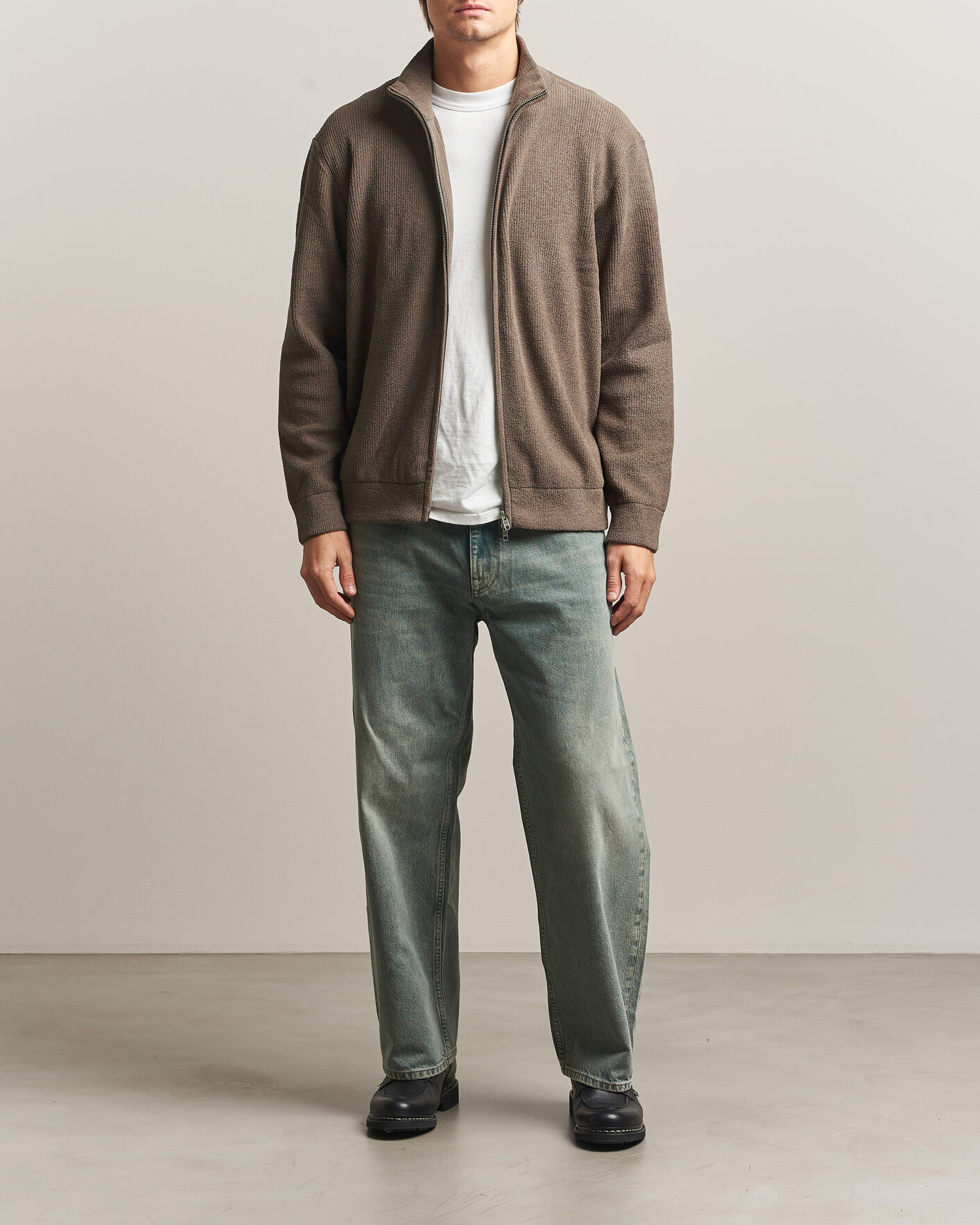 Herren | Pullover | NN07 | Danny Rib Knitted Full Zip Mable Husk