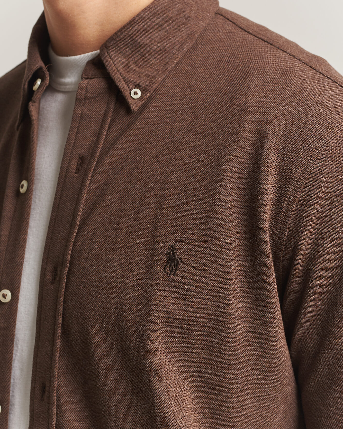 Herren | Poloshirts | Polo Ralph Lauren | Featherweight Mesh Shirt Nutmeg Brown Heather