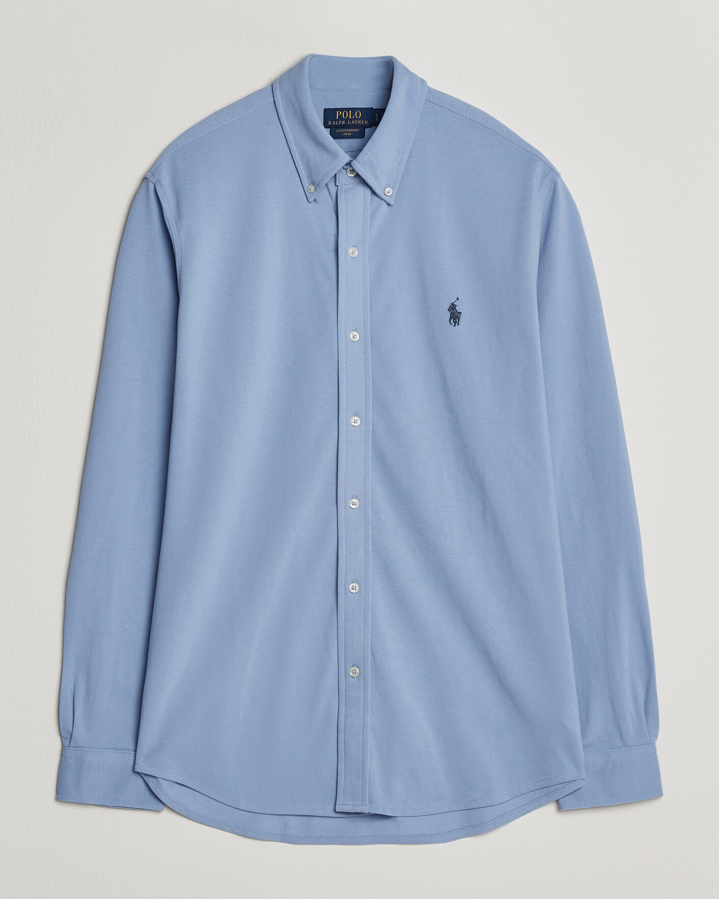 Herren | Poloshirts | Polo Ralph Lauren | Featherweight Mesh Shirt Dress Shirt Blue