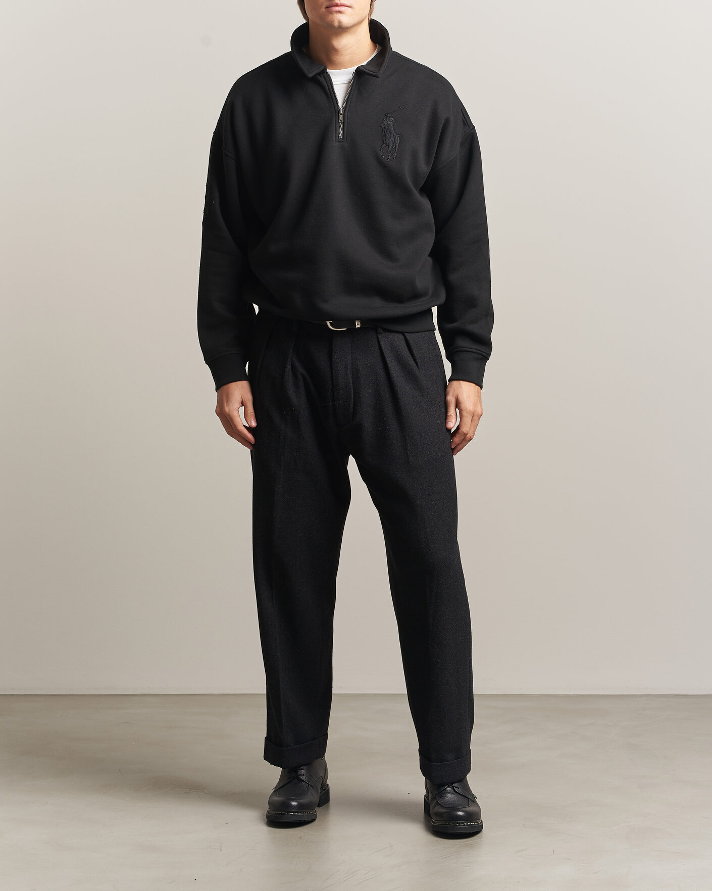Herren | Pullover | Polo Ralph Lauren | Heavy Weight Half Zip Fleece Polo Black