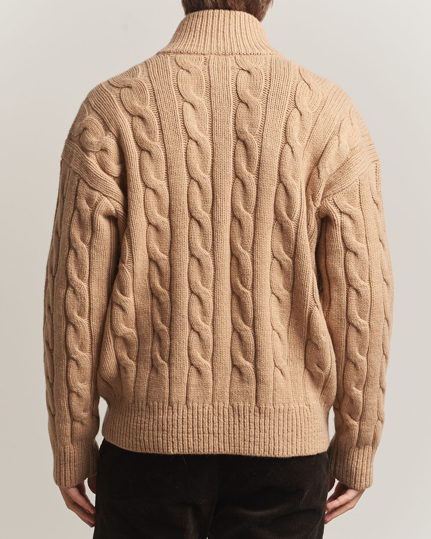 Herren | Pullover | Polo Ralph Lauren | Wool/Alpaca Cable Full-Zip Camel Melange