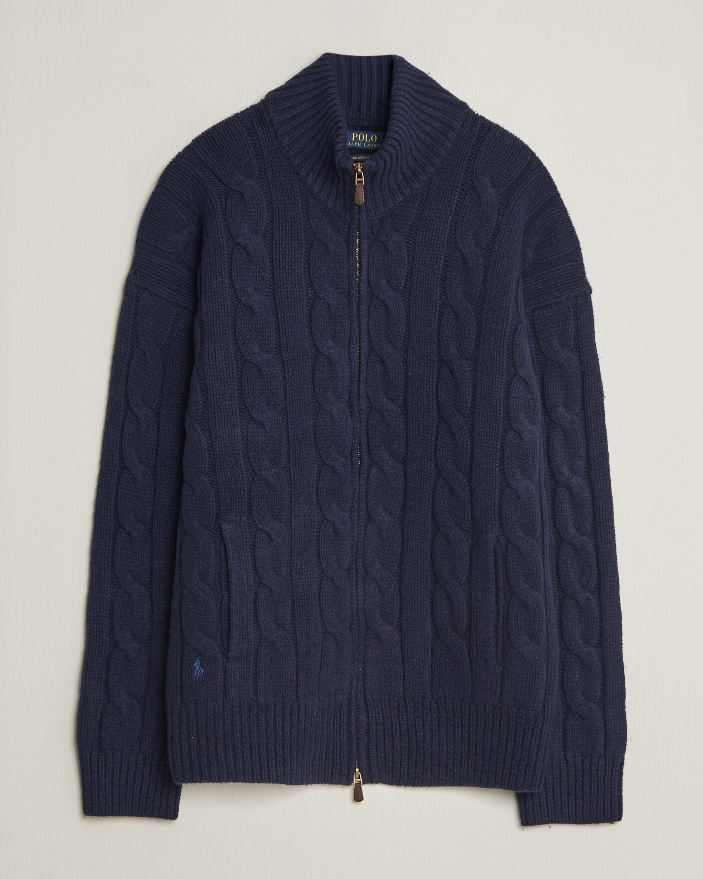 Herren | Pullover | Polo Ralph Lauren | Wool/Alpaca Cable Full-Zip Hunter Navy