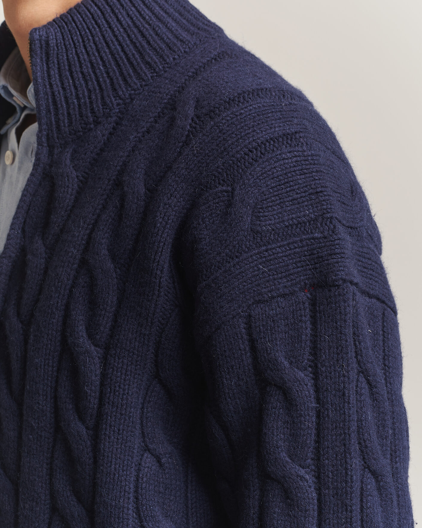 Herren | Pullover | Polo Ralph Lauren | Wool/Alpaca Cable Full-Zip Hunter Navy