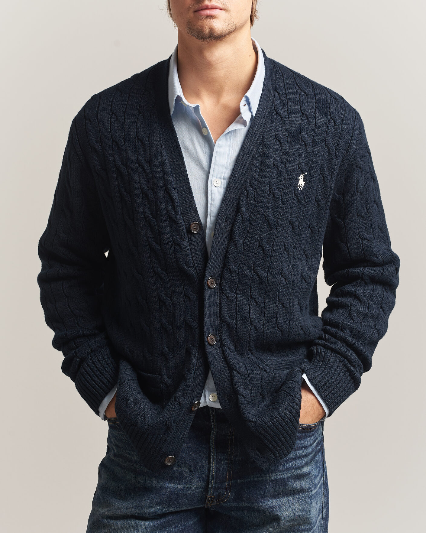 Herren | Pullover | Polo Ralph Lauren | Cotton Cable Cardigan Hunter Navy