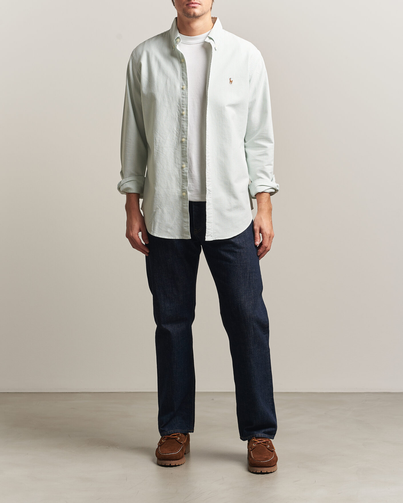 Herren | Hemden | Polo Ralph Lauren | Custom Slim Fit Oxford Shirt Pistachio/White