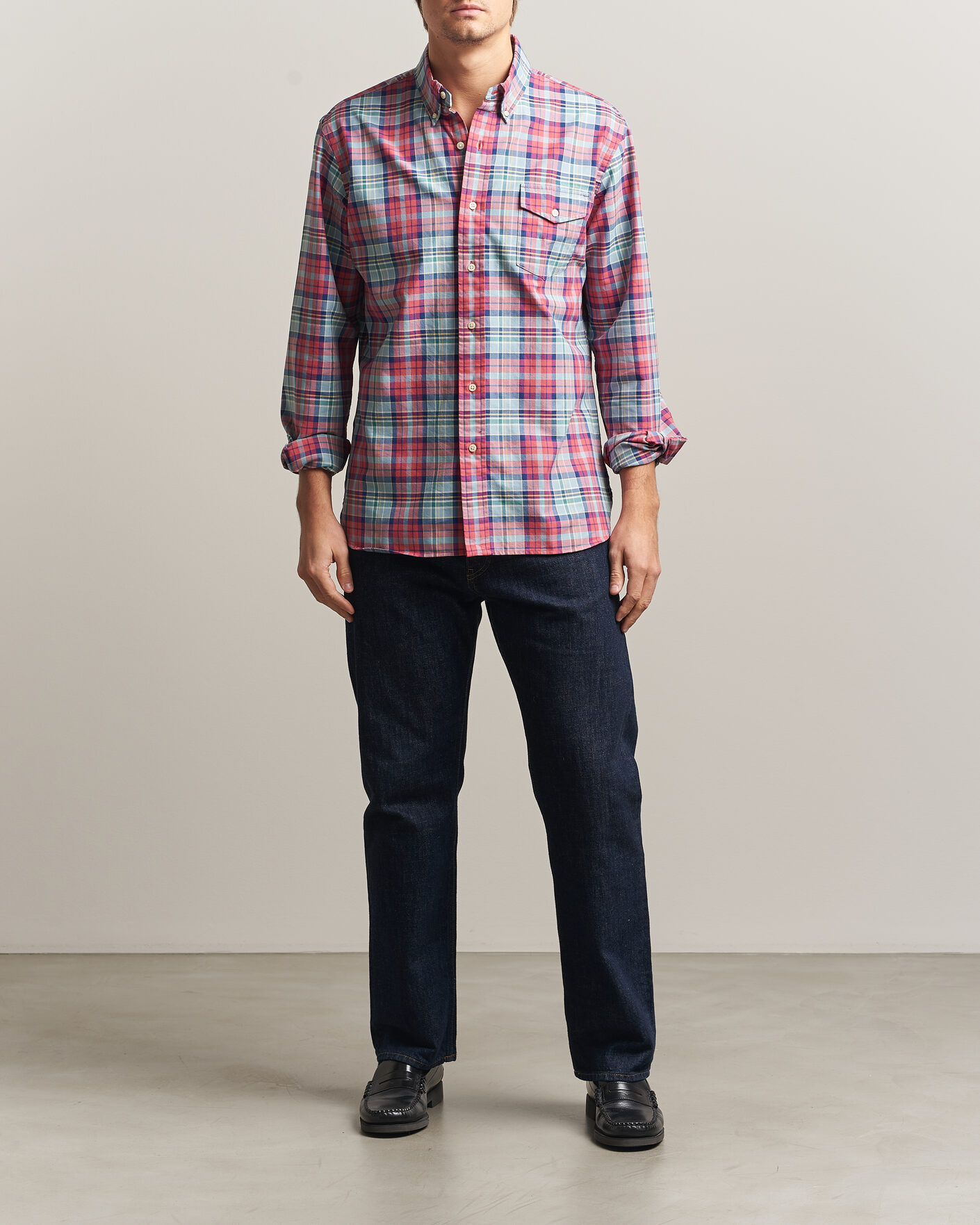 Herren | Hemden | Polo Ralph Lauren | Classic Fit Checked Oxford Sport Shirt Red Dusty Blue