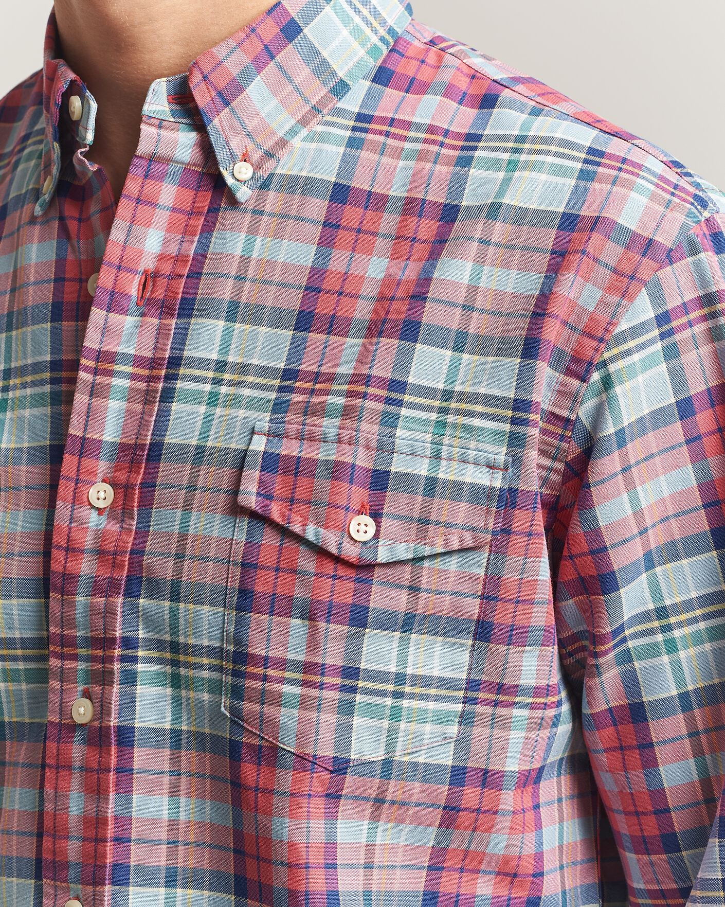 Herren | Hemden | Polo Ralph Lauren | Classic Fit Checked Oxford Sport Shirt Red Dusty Blue