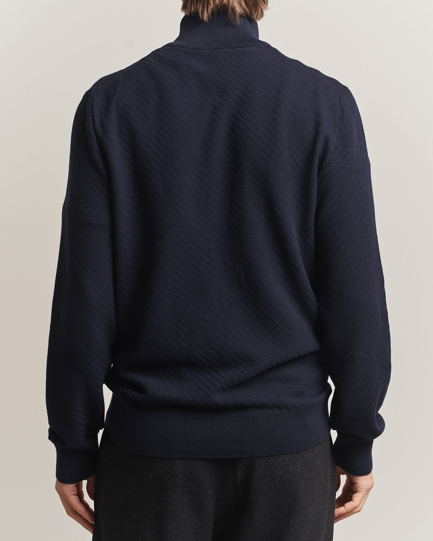 Herren | Pullover | BOSS BLACK | Loretti Cotton Knitted Full Zip Dark Blue
