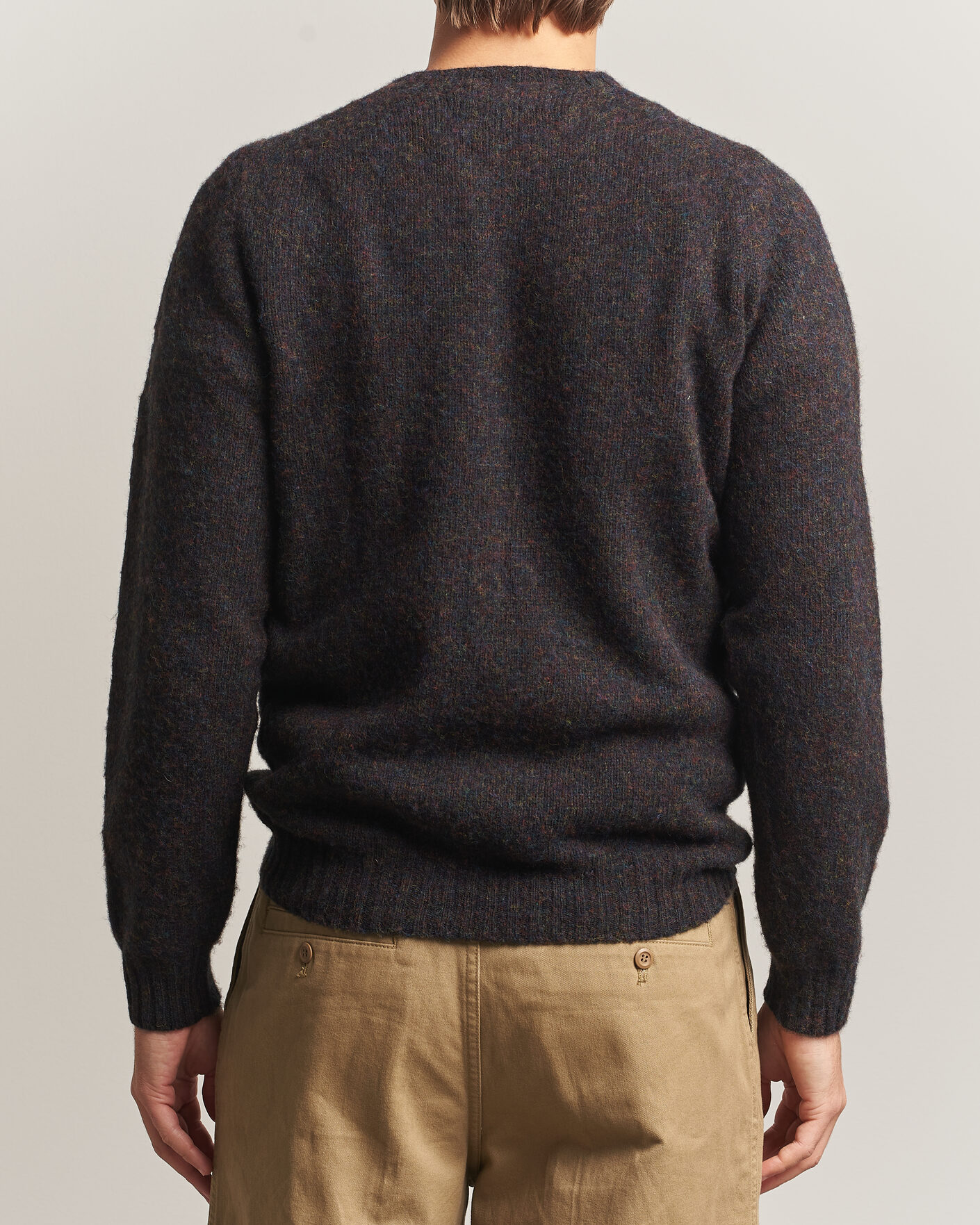Herren | Pullover | Harley Of Scotland | Brushed Supersoft Lambswool Crewneck Volcano