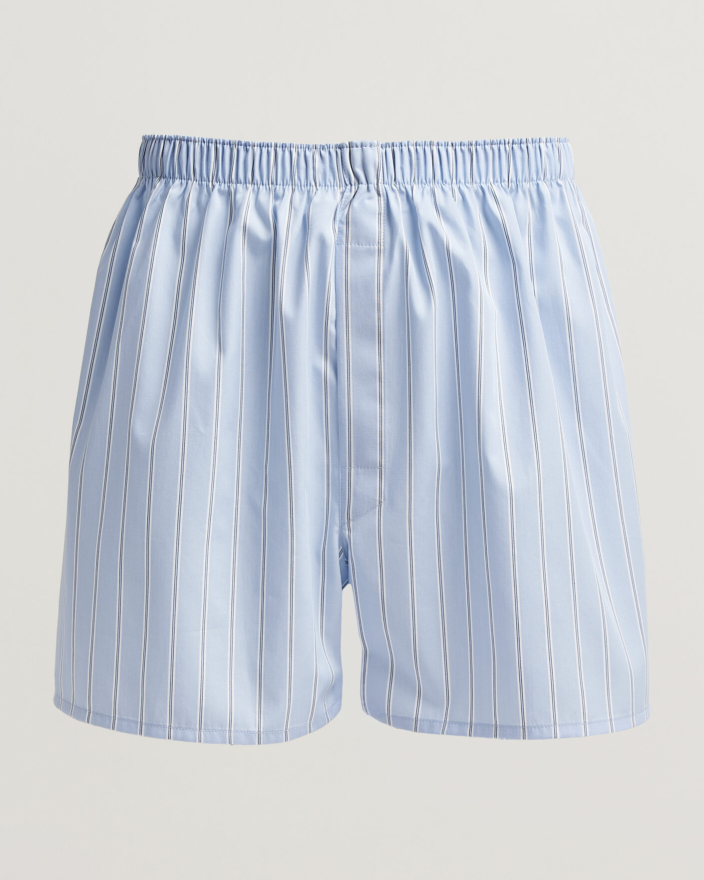 Herren | Unterwäsche | Sunspel | Classic Woven Cotton Boxer Shorts Blue Wide Stripe