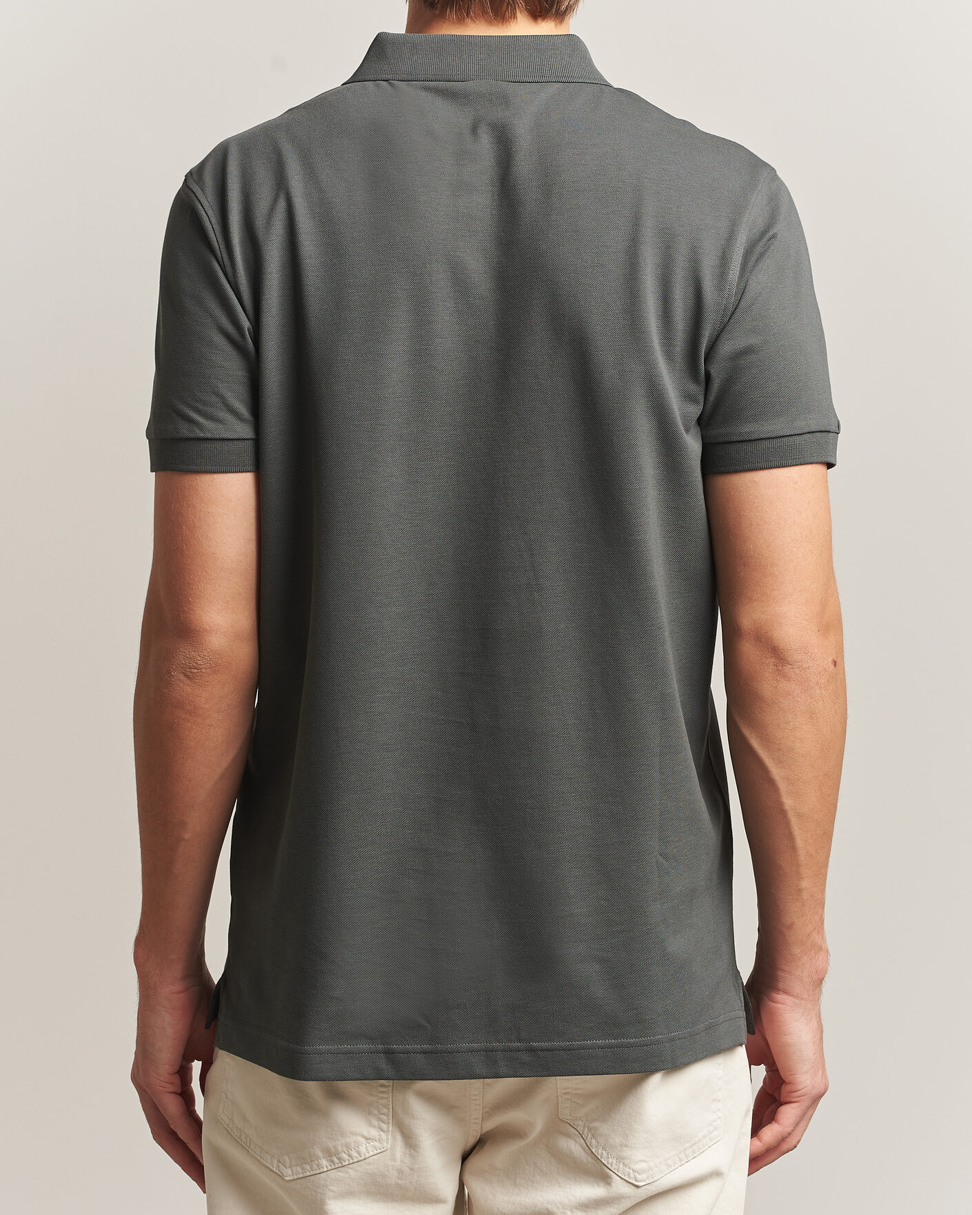 Herren | Poloshirts | Sunspel | Short Sleeve Pique Polo Slate Green