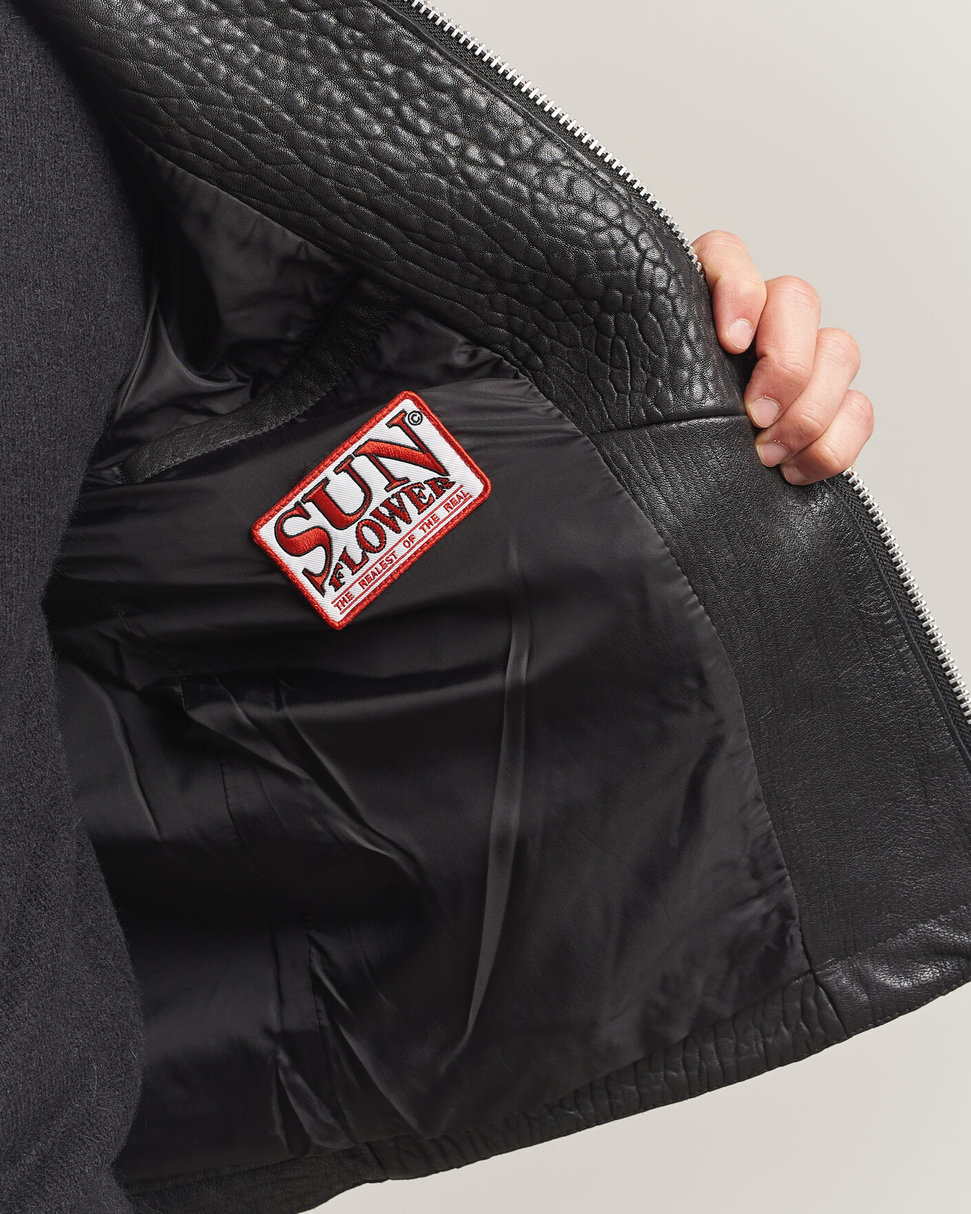 Herren | Jacken | Sunflower | Short Leather Jacket Black