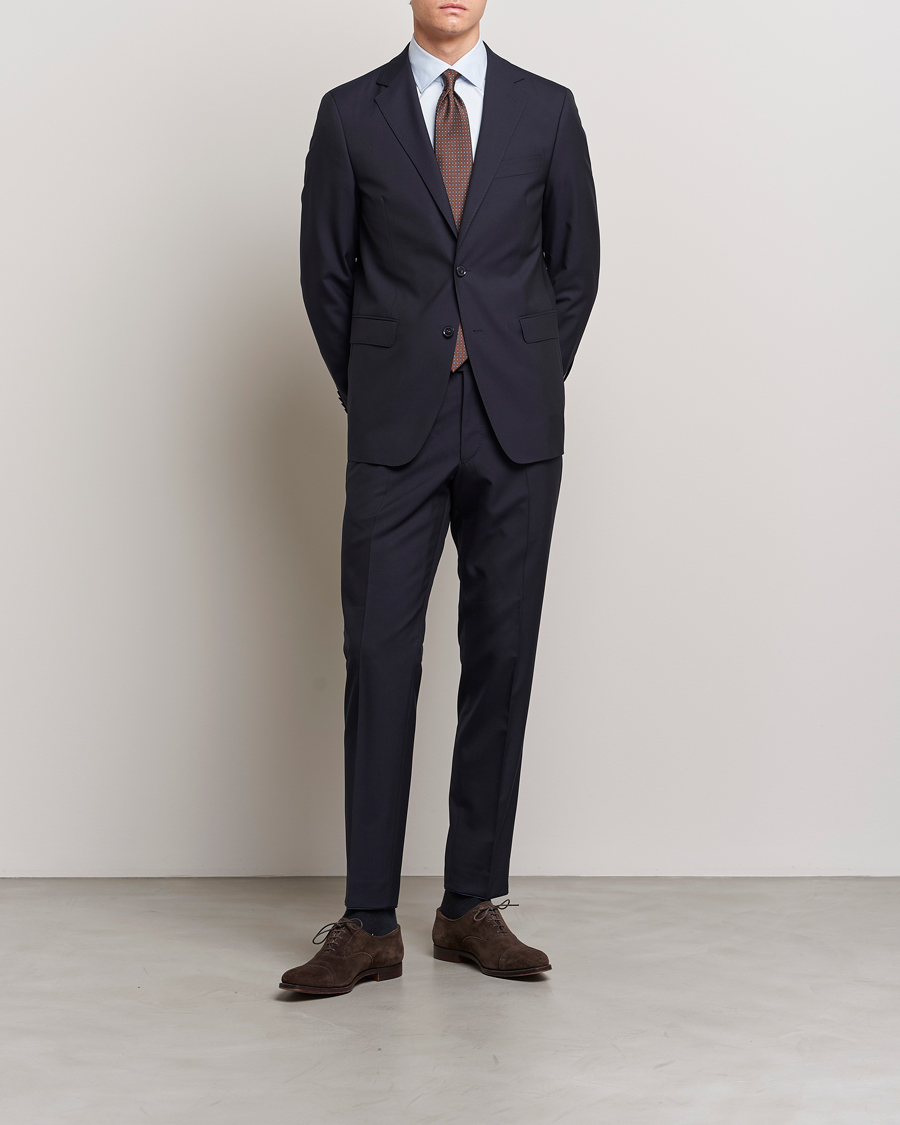 Herren | Anzüge | Oscar Jacobson | Falk Wool Suit Navy