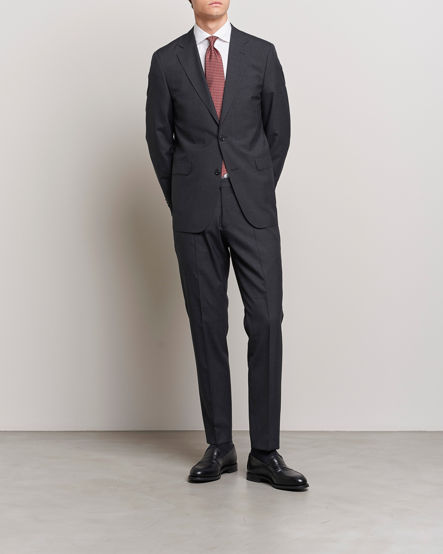 Herren | Cocktail | Oscar Jacobson | Falk Wool Suit Grey