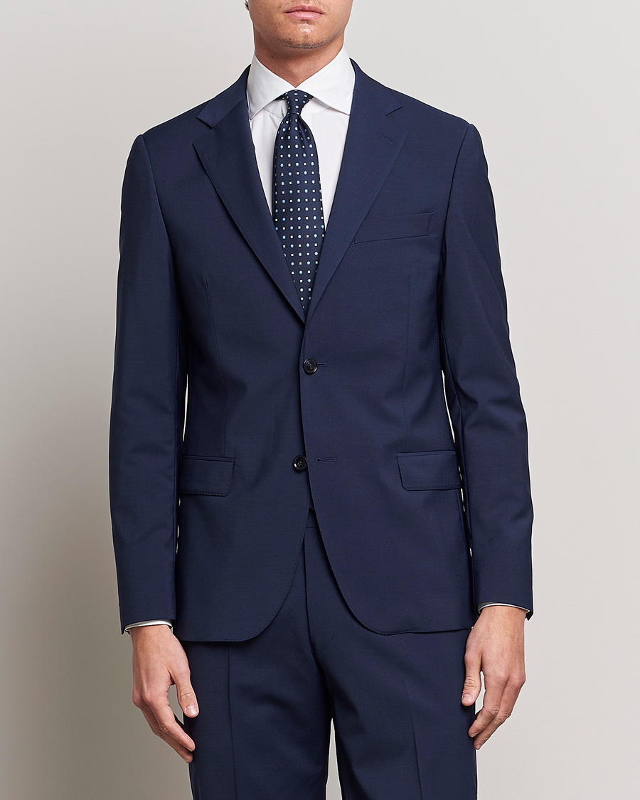 Herren | Zweiteilige Anzüge | Oscar Jacobson | Edmund Wool Suit Mid Blue