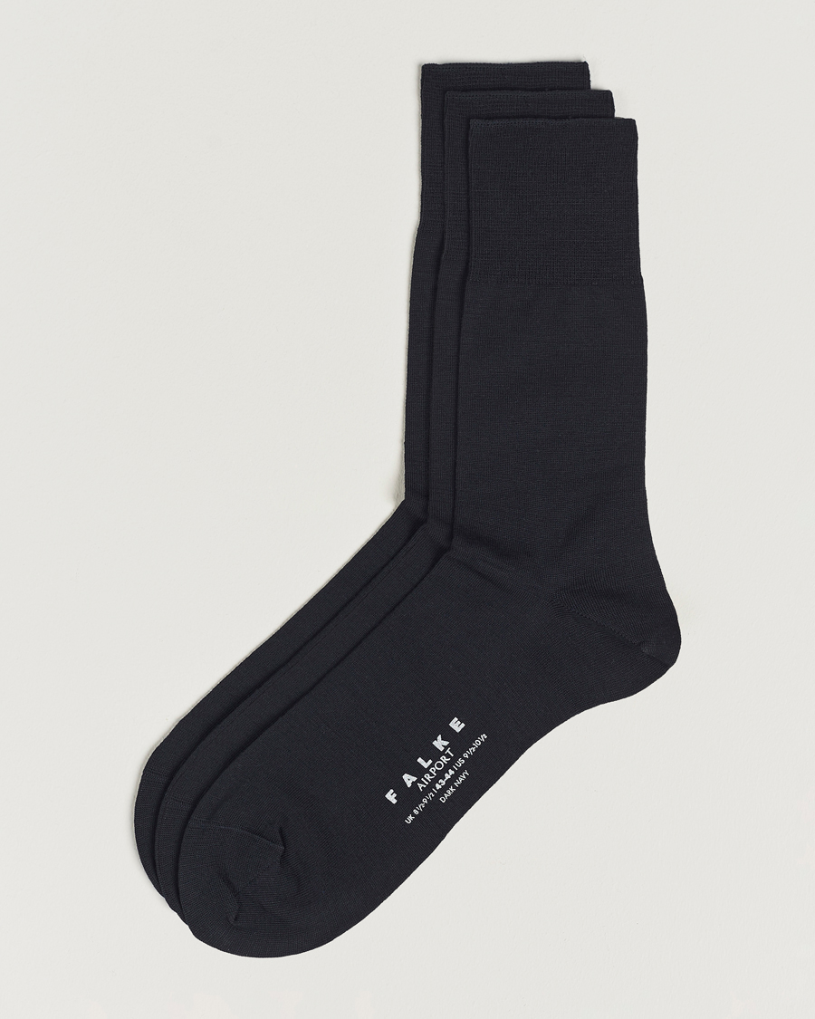 Herren | Unterwäsche | Falke | 3-Pack Airport Socks Dark Navy