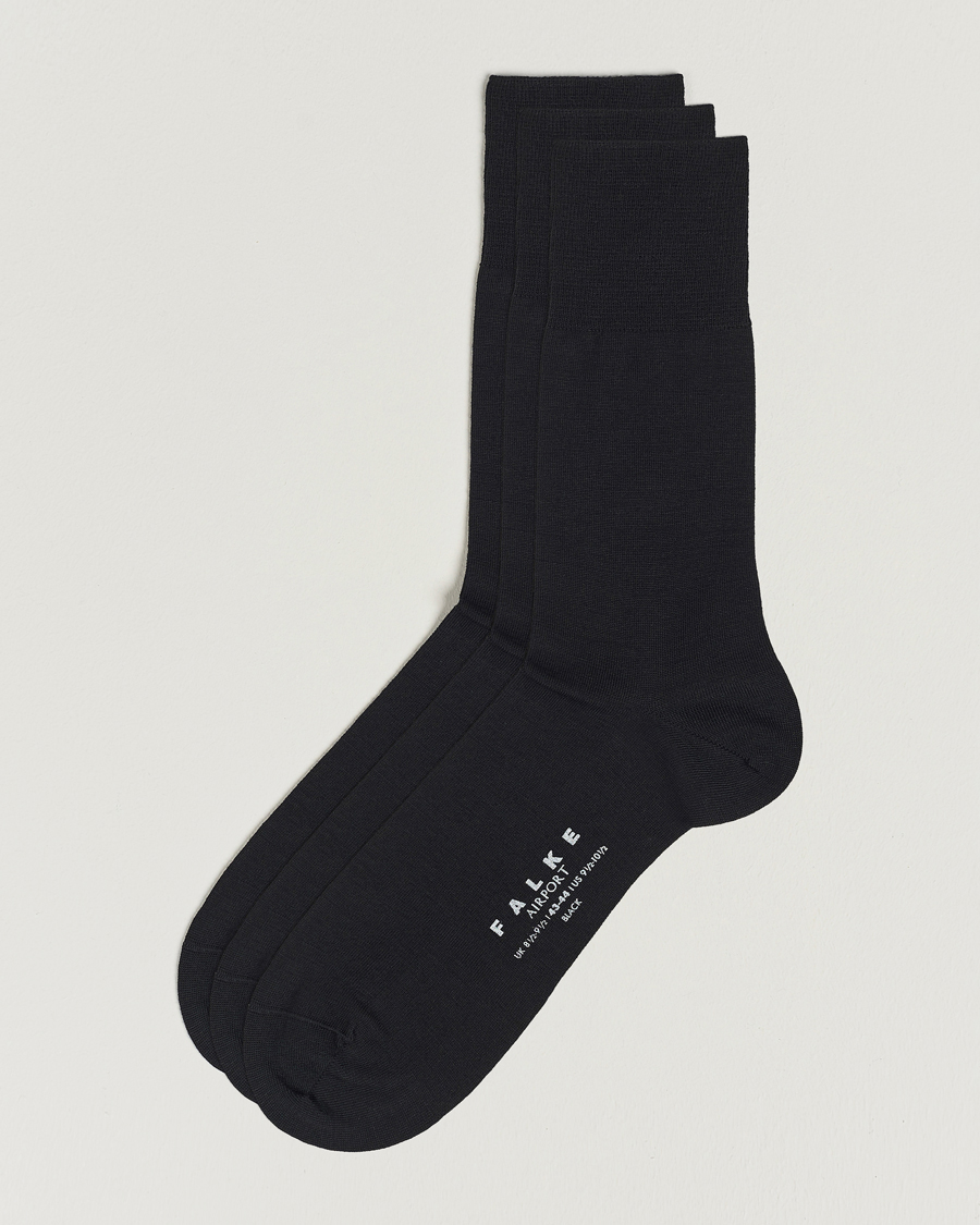 3-Pack Airport Socks Black bei CareOfCarl.de