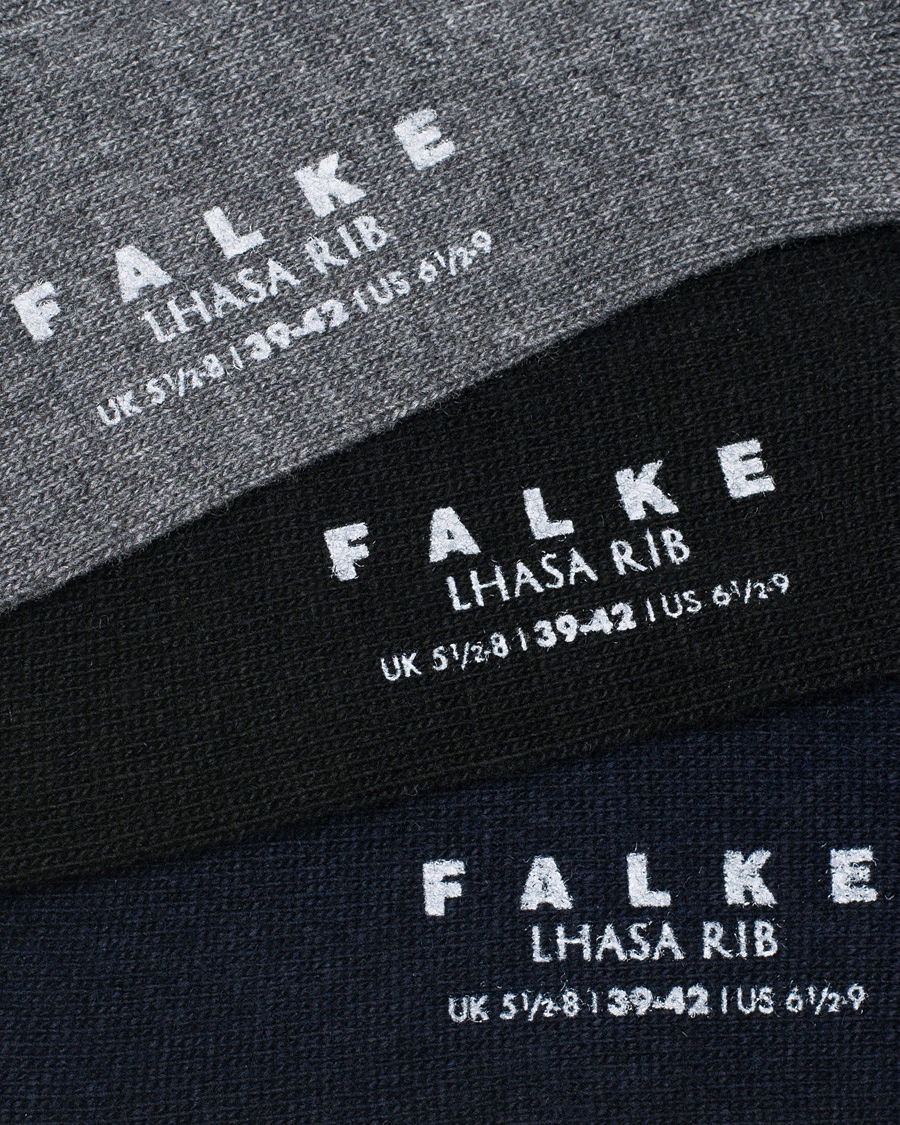 Herren | Unterwäsche | Falke | 3-Pack Lhasa Cashmere Socks Black/Dark Navy/Light Grey