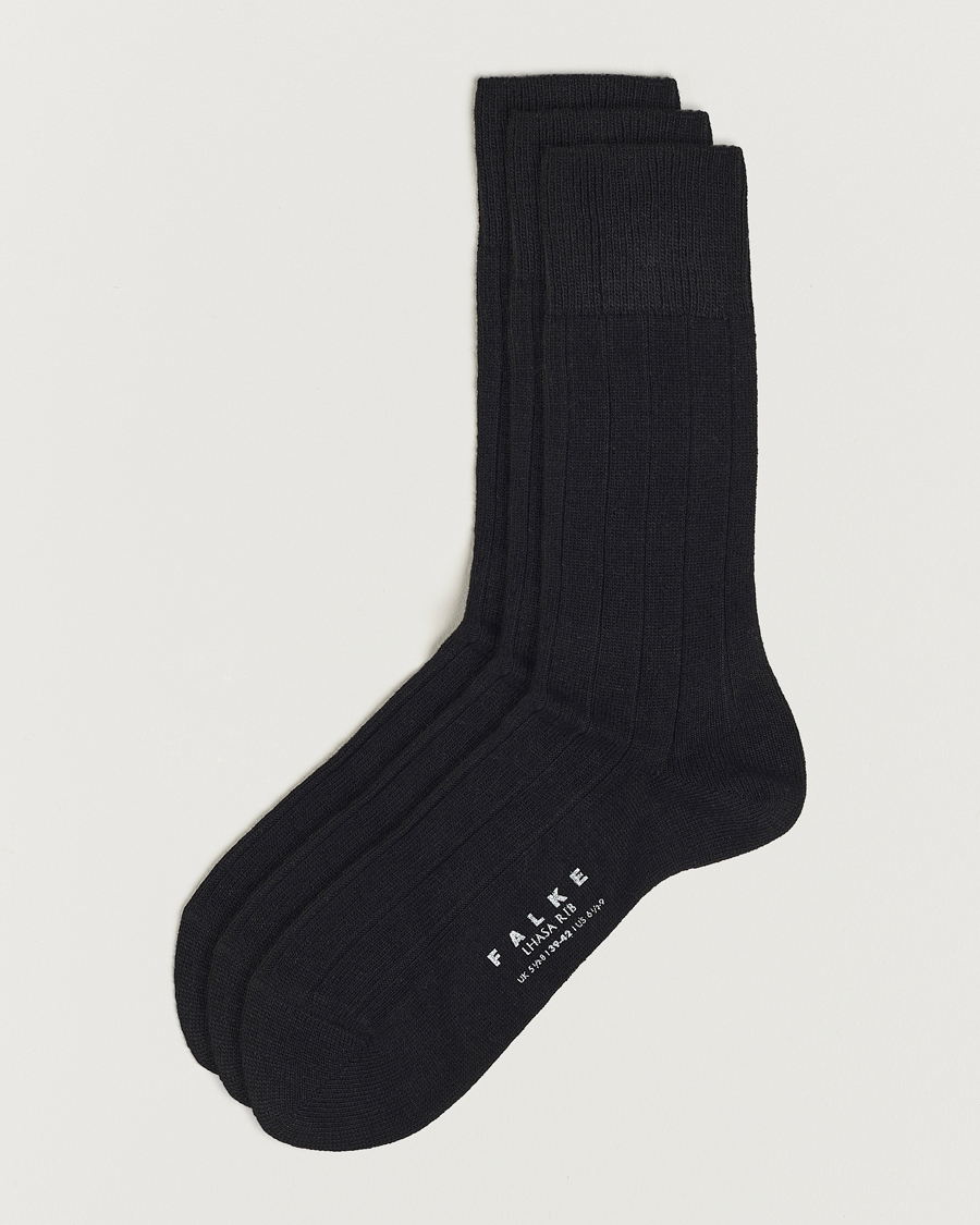 Herren | Socken | Falke | 3-Pack Lhasa Cashmere Socks Black