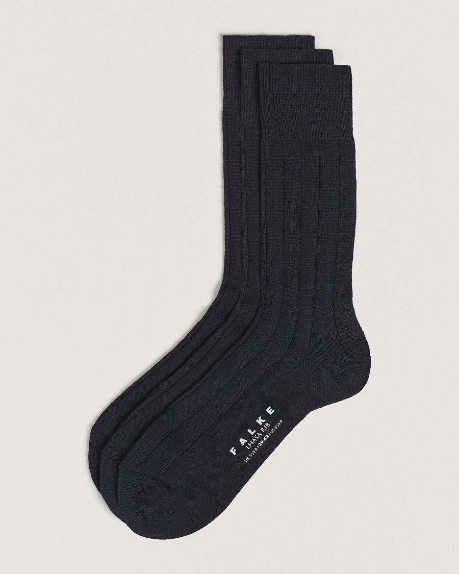 Herren | Unterwäsche | Falke | 3-Pack Lhasa Cashmere Socks Dark Navy