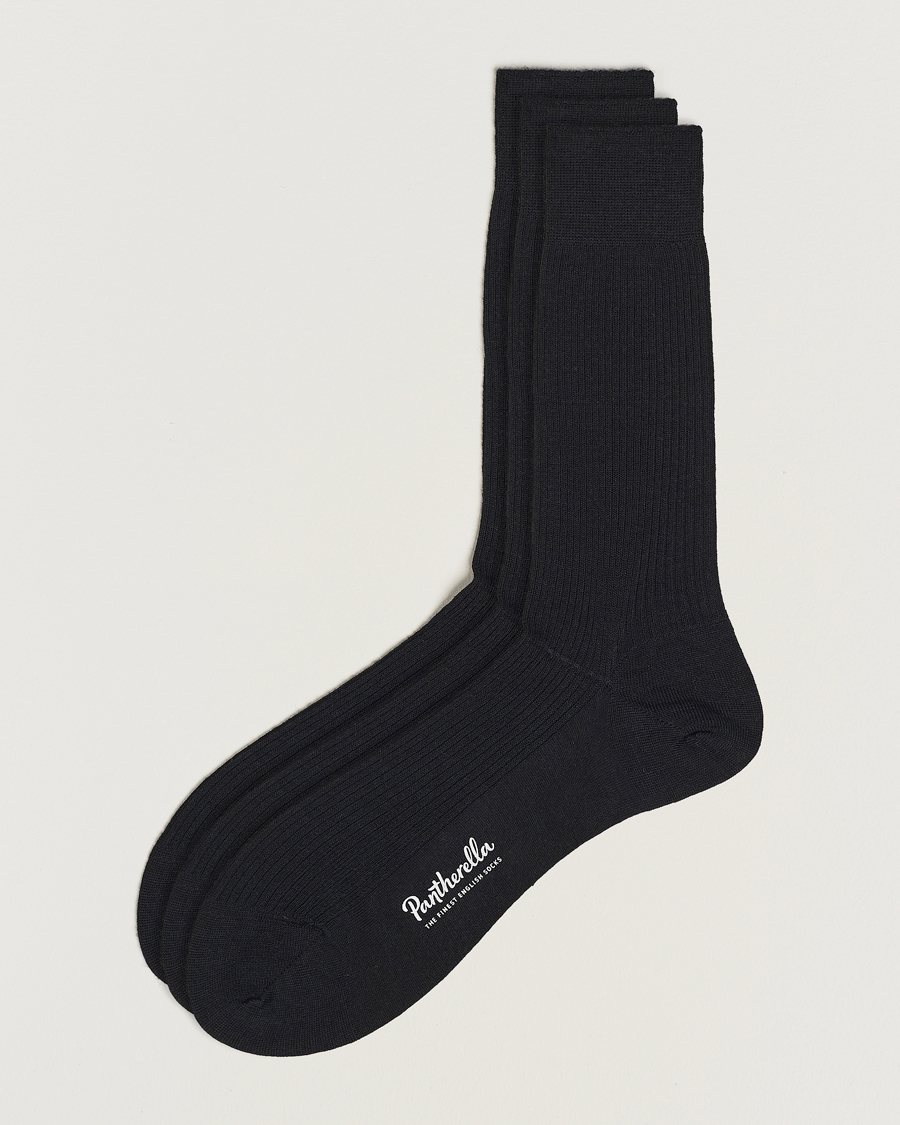 Herren |  | Pantherella | 3-Pack Naish Merino/Nylon Sock Black