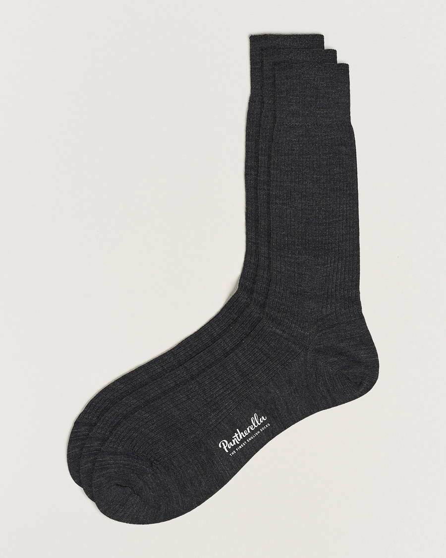 Herren | Socken | Pantherella | 3-Pack Naish Merino/Nylon Sock Charcoal