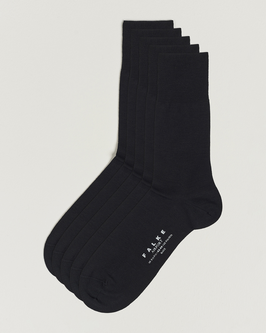 Herren | Unterwäsche | Falke | 5-Pack Airport Socks Black