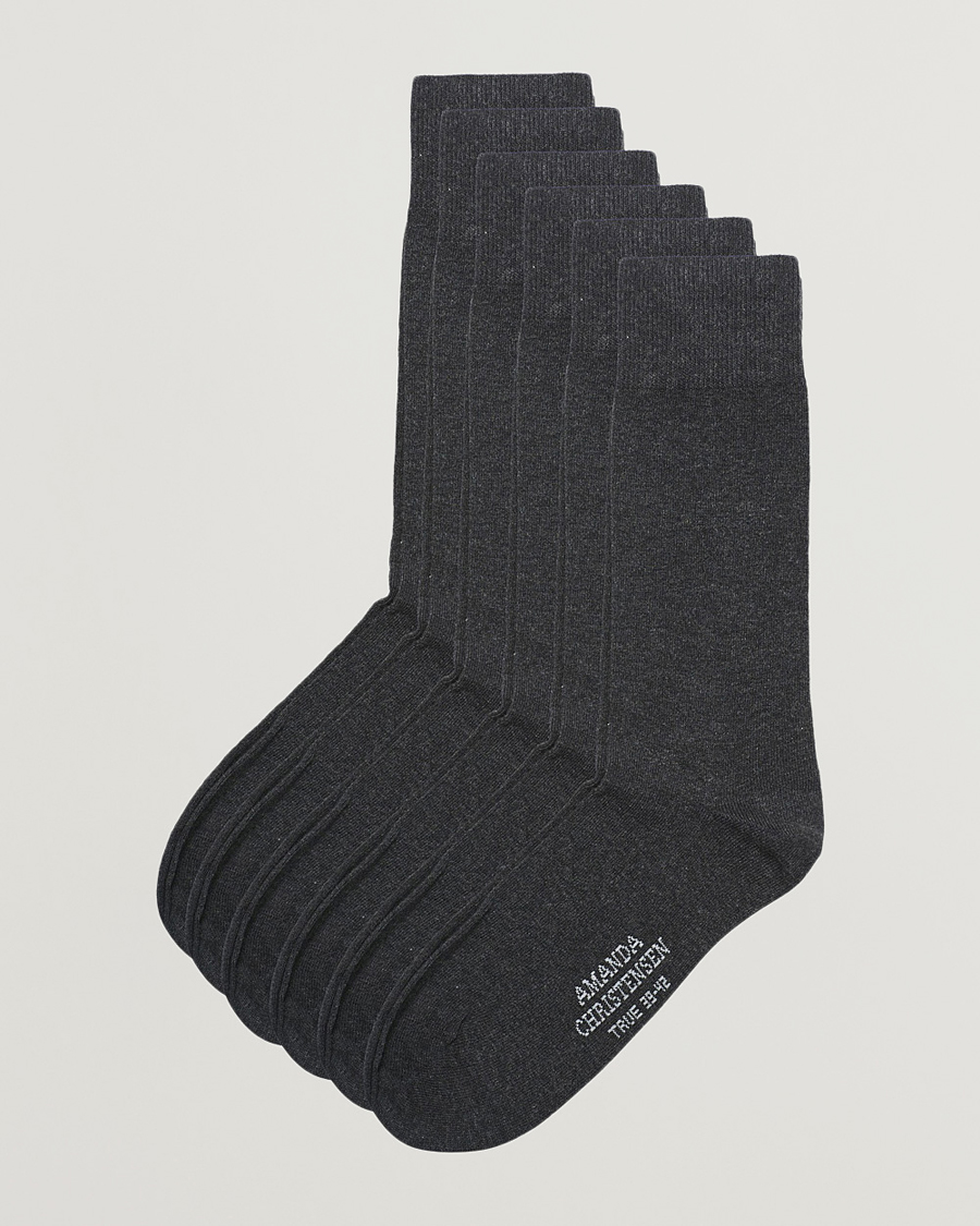 Herren |  | Amanda Christensen | 6-Pack True Cotton Socks Antrachite Melange