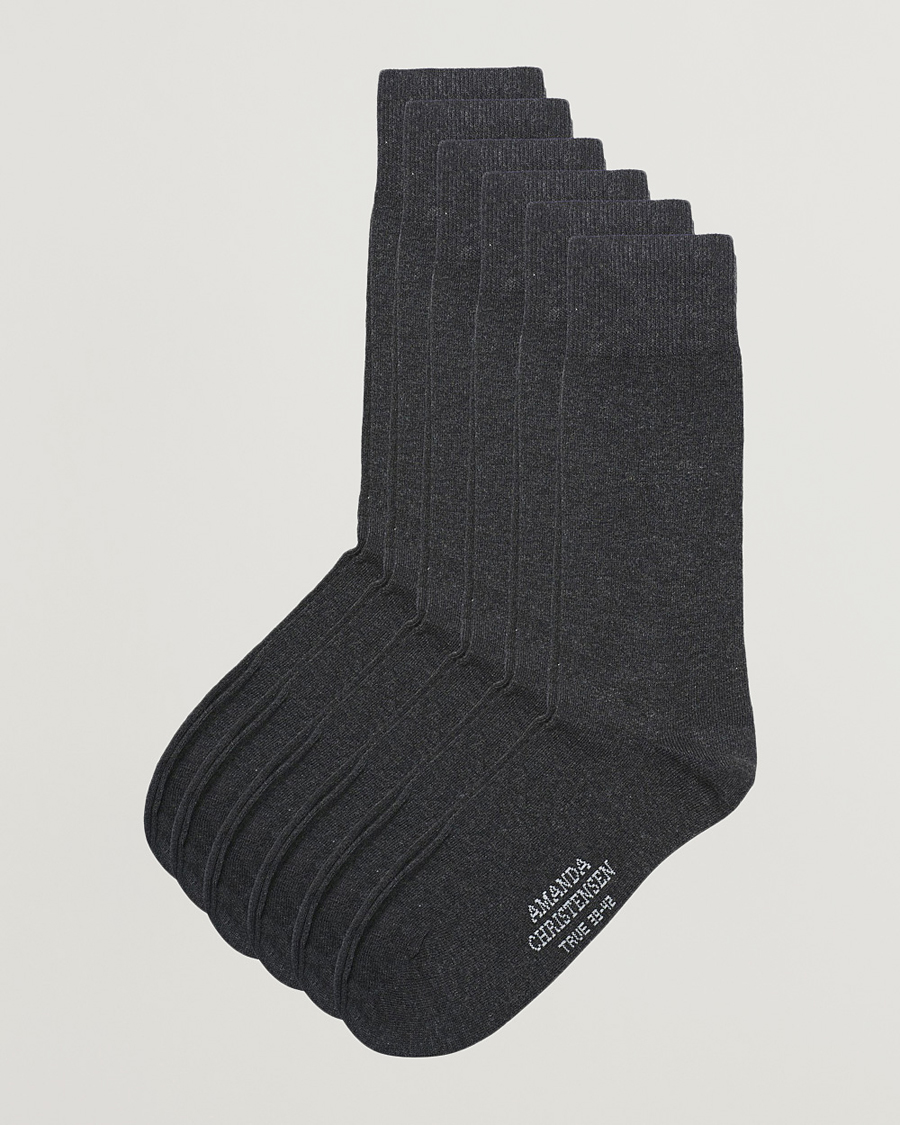 Herren | Unterwäsche | Amanda Christensen | 6-Pack True Cotton Socks Antrachite Melange