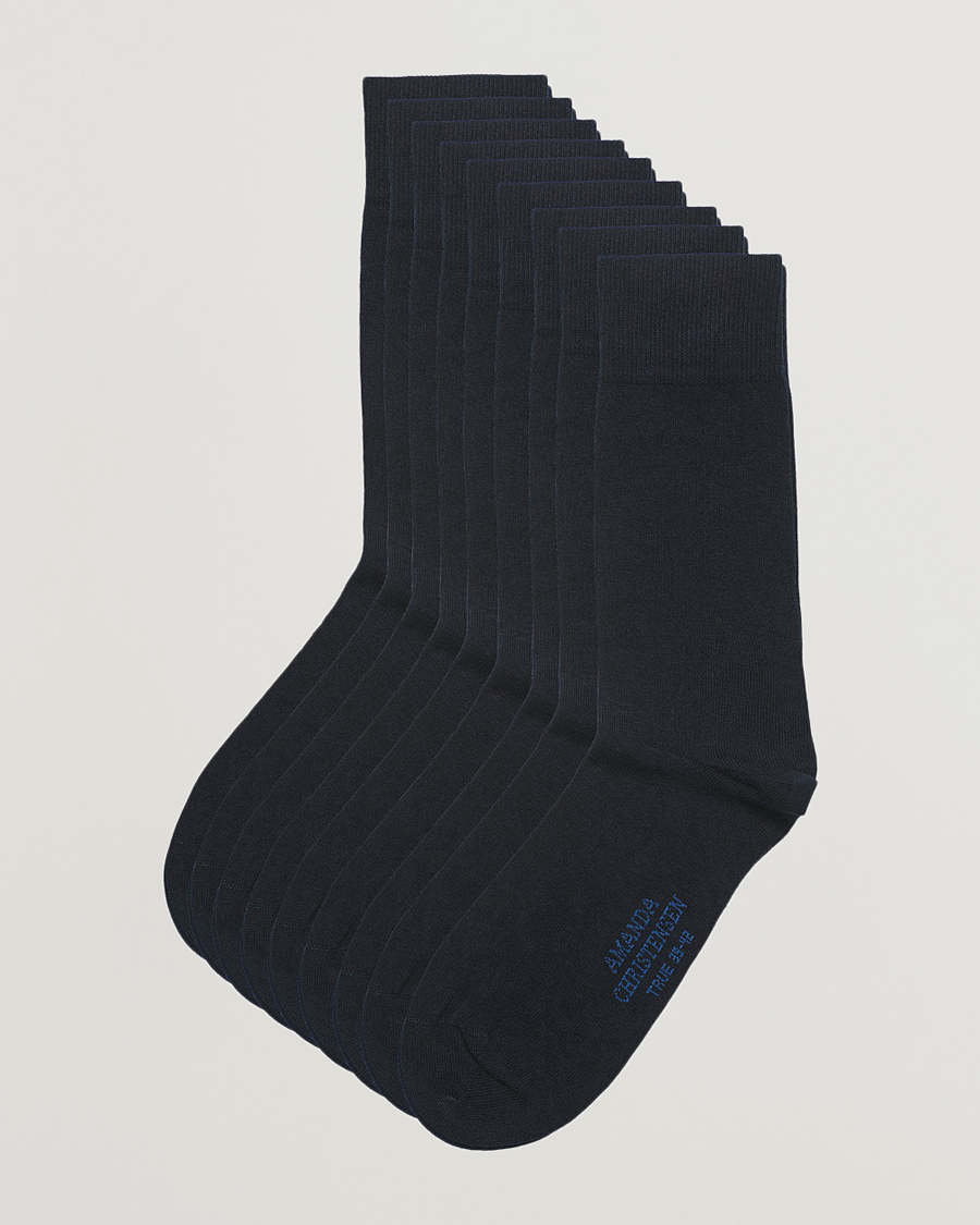 Herren | Socken | Amanda Christensen | 9-Pack True Cotton Socks Dark Navy