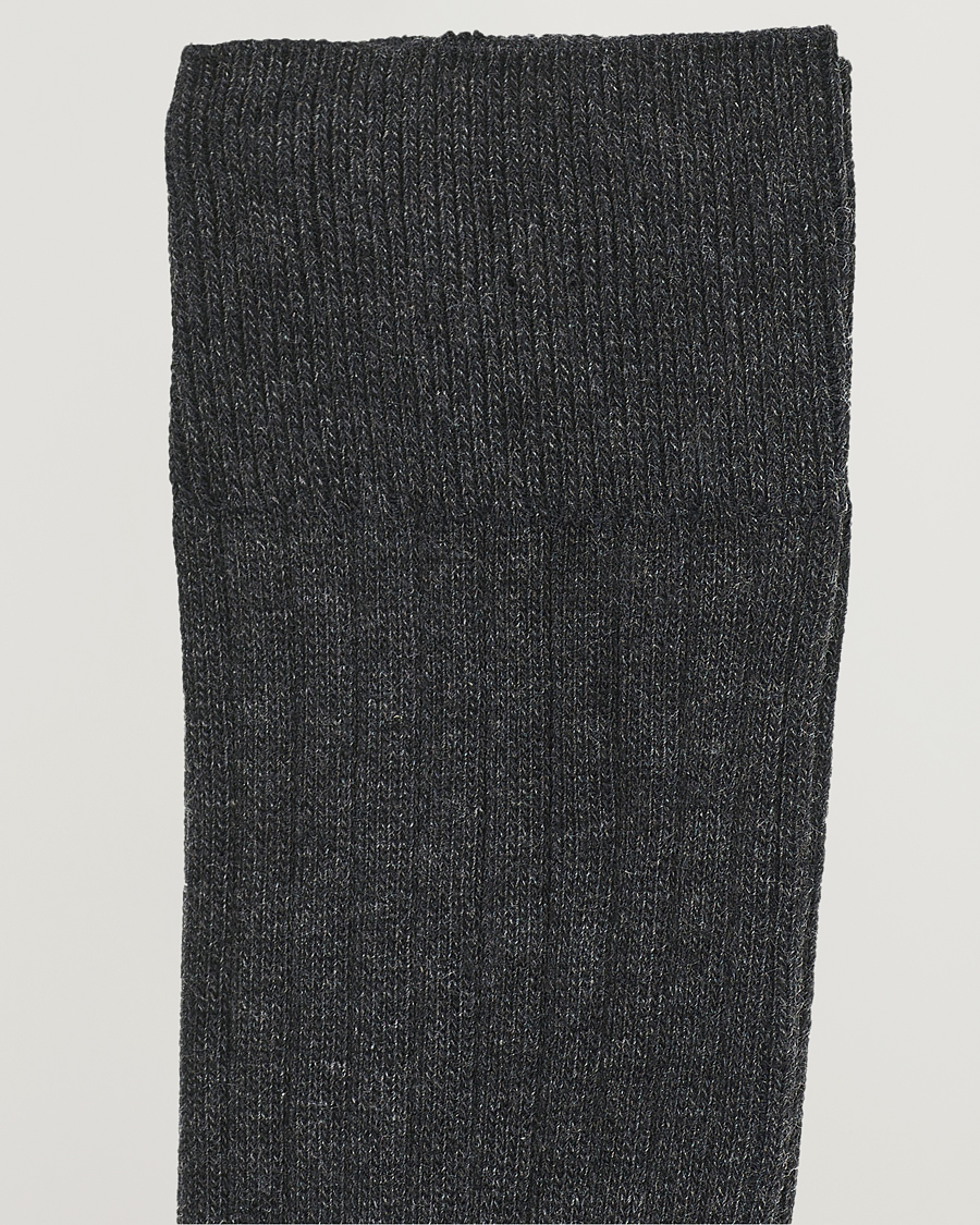 Herren | Unterwäsche | Amanda Christensen | 9-Pack True Cotton Ribbed Socks Antracite Melange