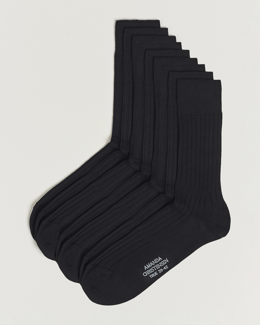Herren |  | Amanda Christensen | 9-Pack True Cotton Ribbed Socks Black