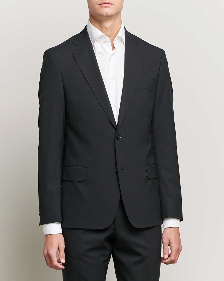 Men | Suits | Oscar Jacobson | Edmund Wool Suit Black