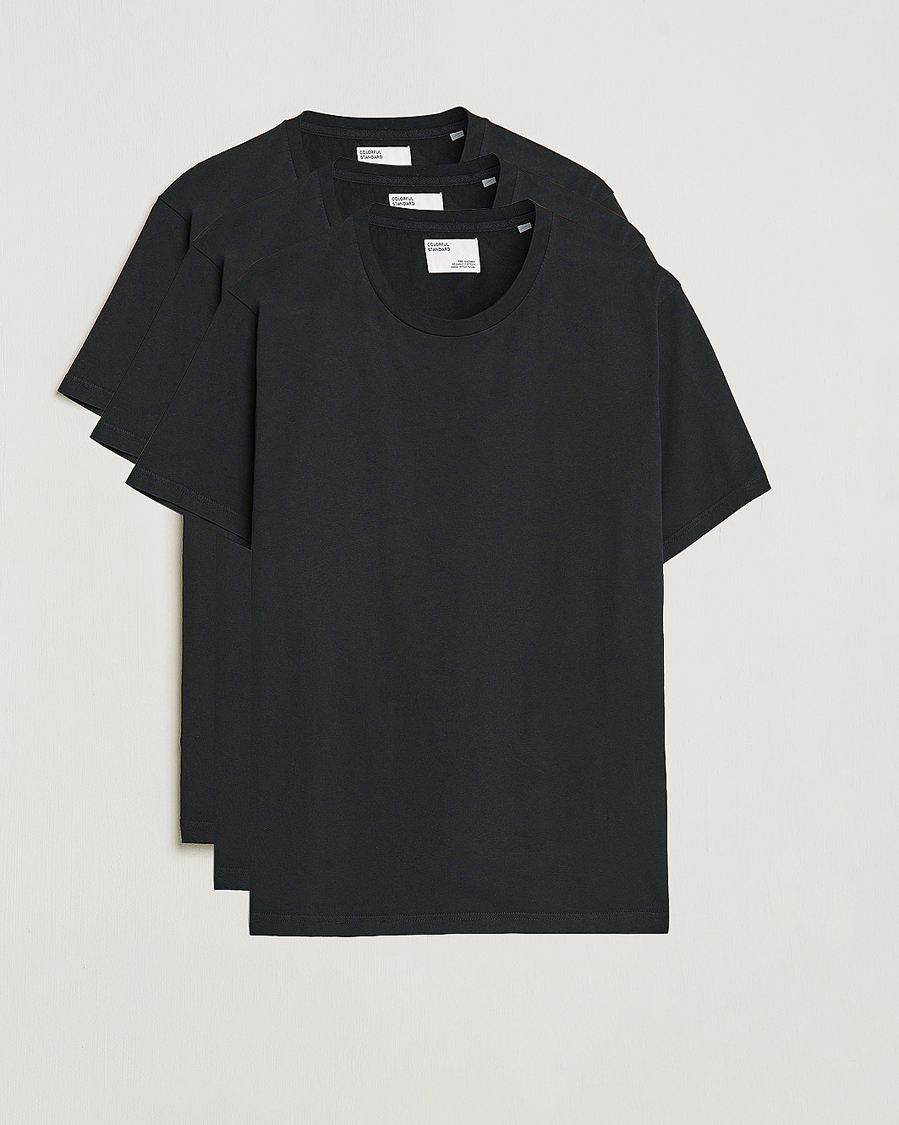 Herren | Kurzarm T-Shirt | Colorful Standard | 3-Pack Classic Organic T-Shirt Deep Black