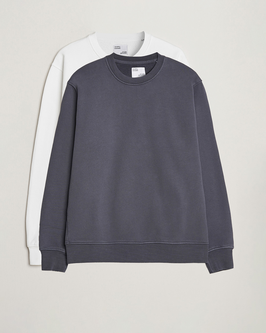 Herren | Pullover | Colorful Standard | 2-Pack Classic Organic Crew Neck Sweat Lava Grey/Optical White