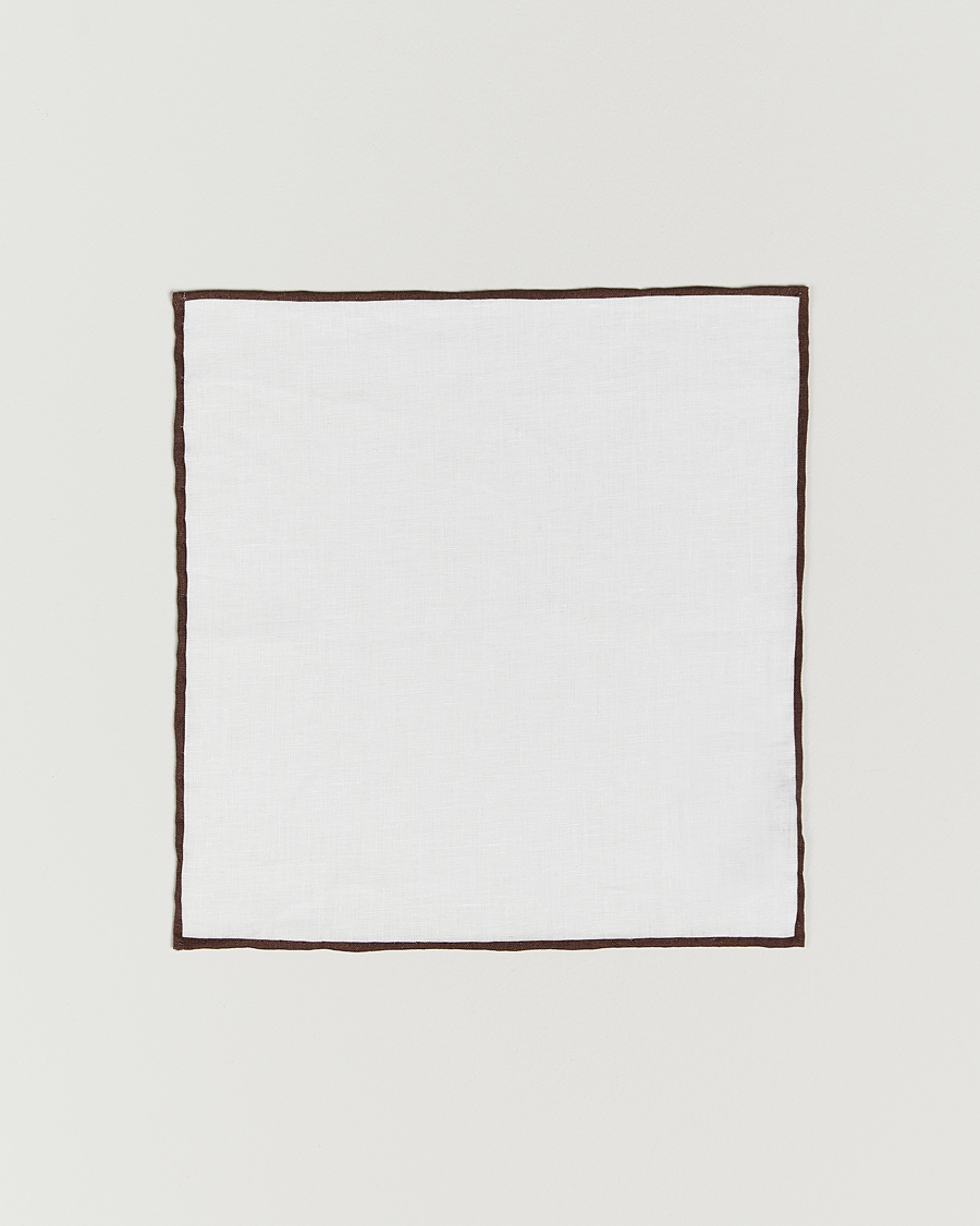 Herren | Einstecktücher | Amanda Christensen | Set Tie & Pocket Square Brown/White
