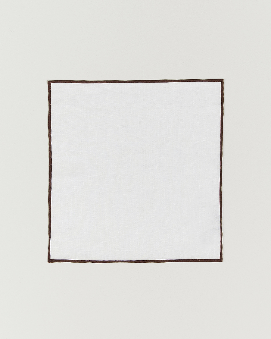 Herren | Krawatten | Amanda Christensen | Set Tie & Pocket Square Brown/White