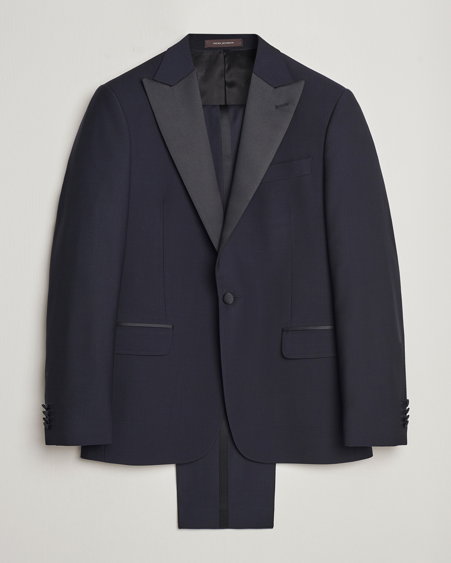 Herren | Anzüge | Oscar Jacobson | Frampton Wool Tuxedo Suit Navy