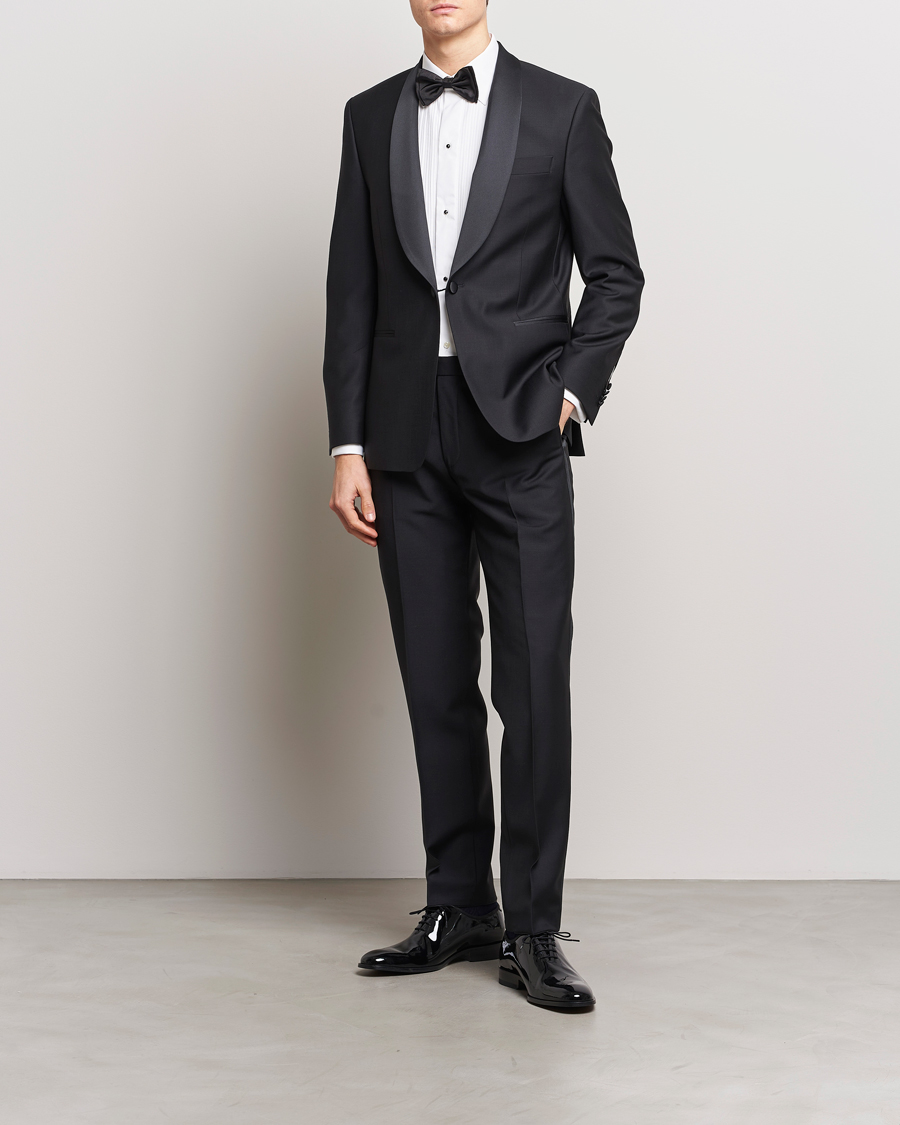 Herren | Smoking | Oscar Jacobson | Figaro/Denz Straight Wool Tuxedo Suit Black