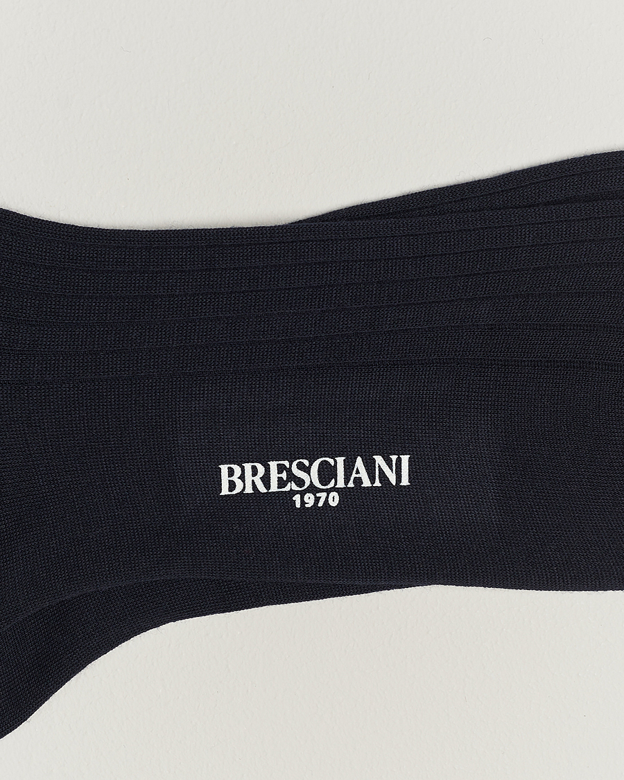 Herren | Unterwäsche | Bresciani | 3-pack Wool/Nylon Ribbed Short Socks Navy
