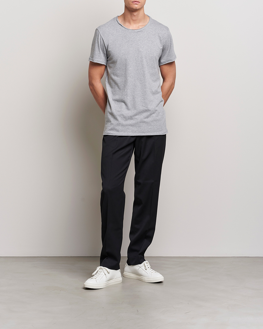 Herren | T-Shirts | Bread & Boxers | 3-pack Crew Neck Relaxed White/Black/Grey Melange