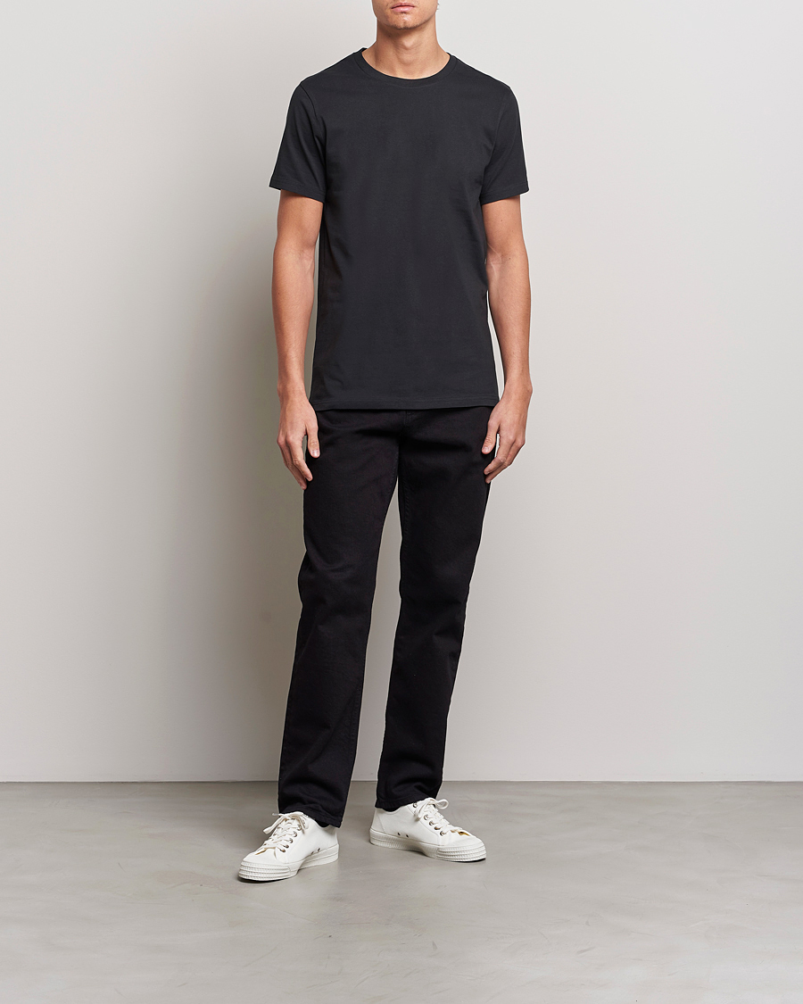 Herren | T-Shirts | Bread & Boxers | 3-pack Crew Neck Regular T-Shirt Black