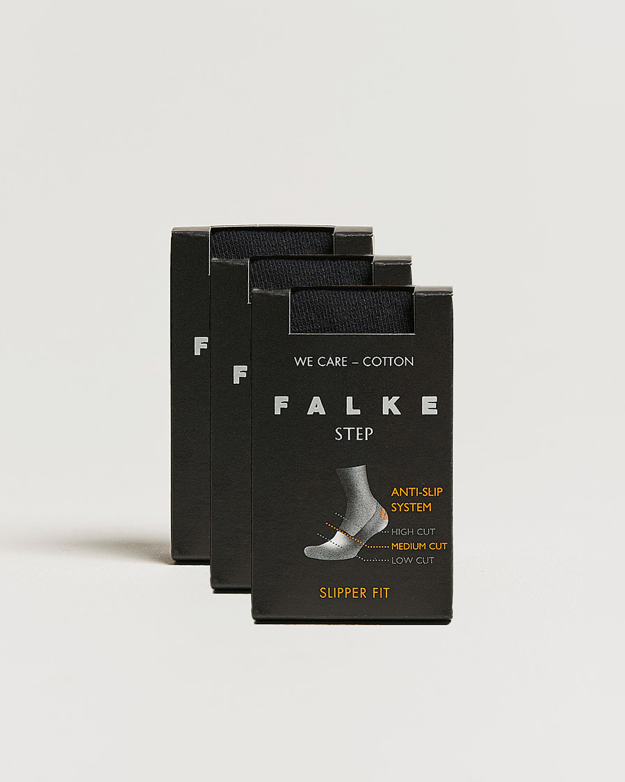 Herren | Unterwäsche | Falke | 3-pack Step In Box Loafer Socks Black