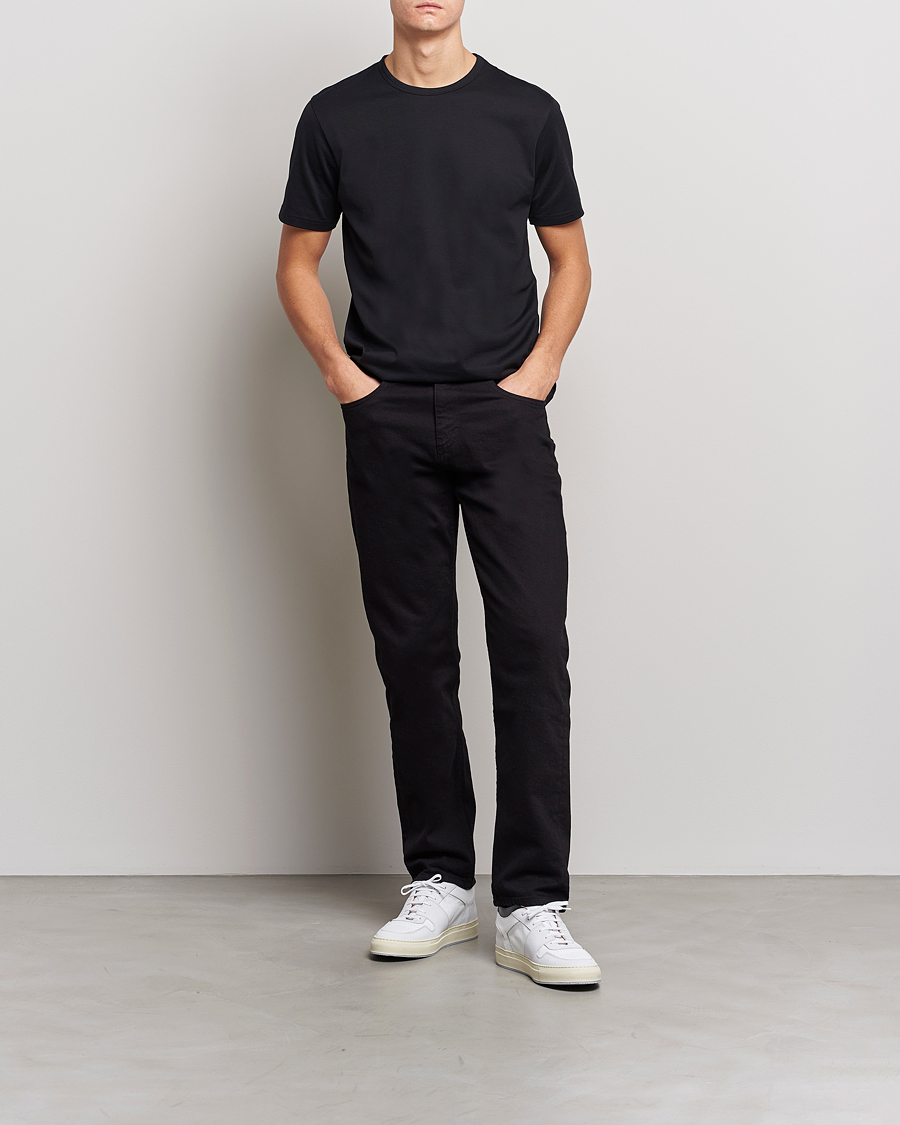 Herren | T-Shirts | Sunspel | 2-Pack Crew Neck Q82 Cotton T-Shirt Black