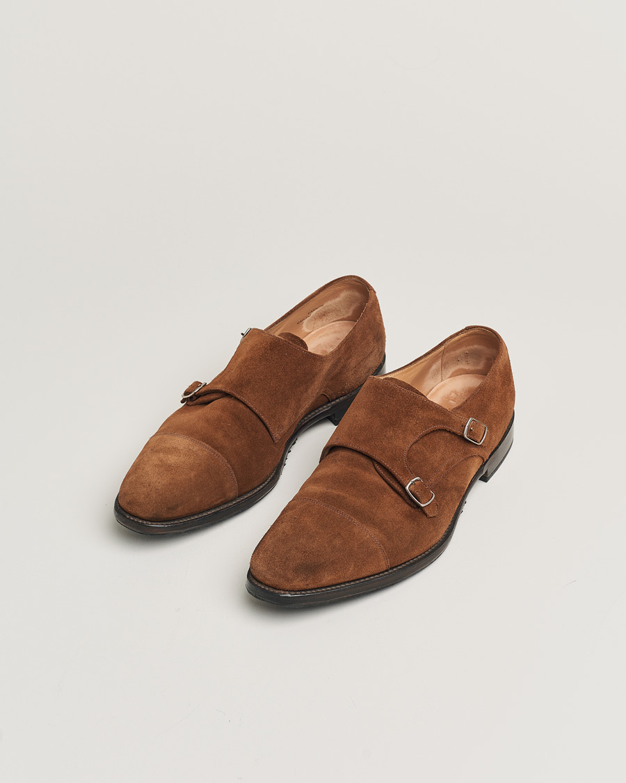 Herren | Loake 1880 Cannon Monkstrap Cognac Suede UK11 - EU45 | Pre-owned | Loake 1880 Cannon Monkstrap Cognac Suede UK11 - EU45