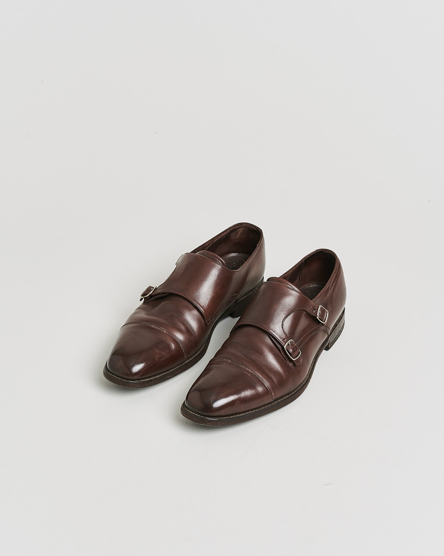 Herren | Pre-owned Schuhe | Pre-owned | Loake 1880 Cannon Monkstrap Dark Brown Burnished Calf UK9,5 - EU43,5