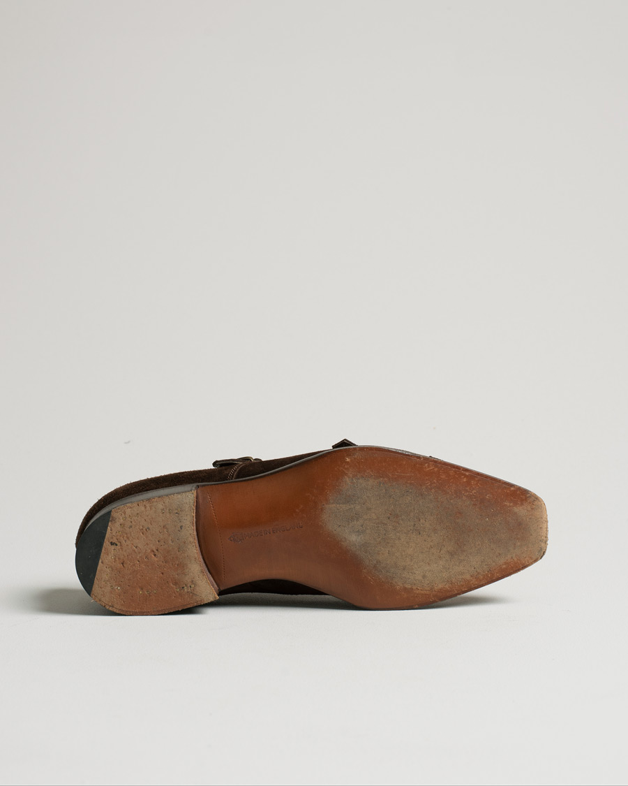Herren | Edward Green Westminster Double Monk Mink Suede | Pre-owned | Edward Green Westminster Double Monk Mink Suede