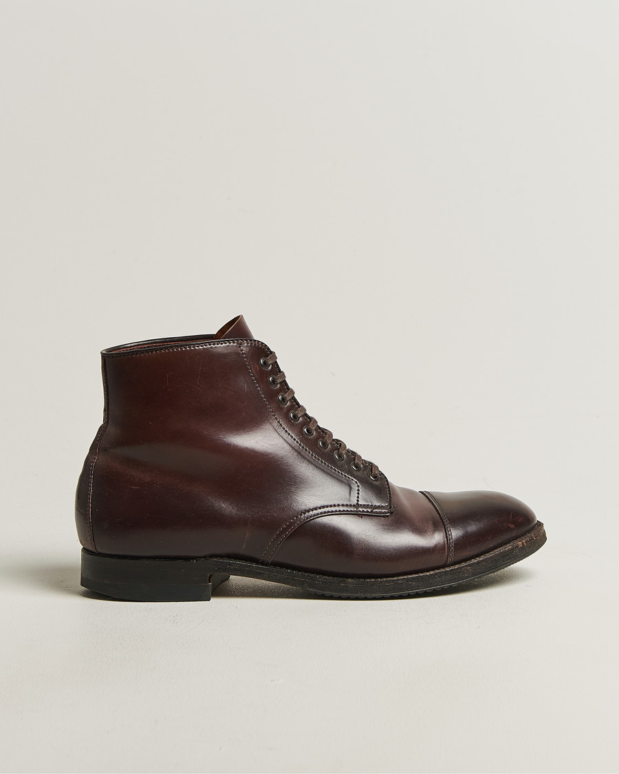 Herren | Pre-owned Rahmengenähte Schuhe | Pre-owned | Alden 41853 Cap Toe Boot Burgundy Shell Cordovan US10 - EU44