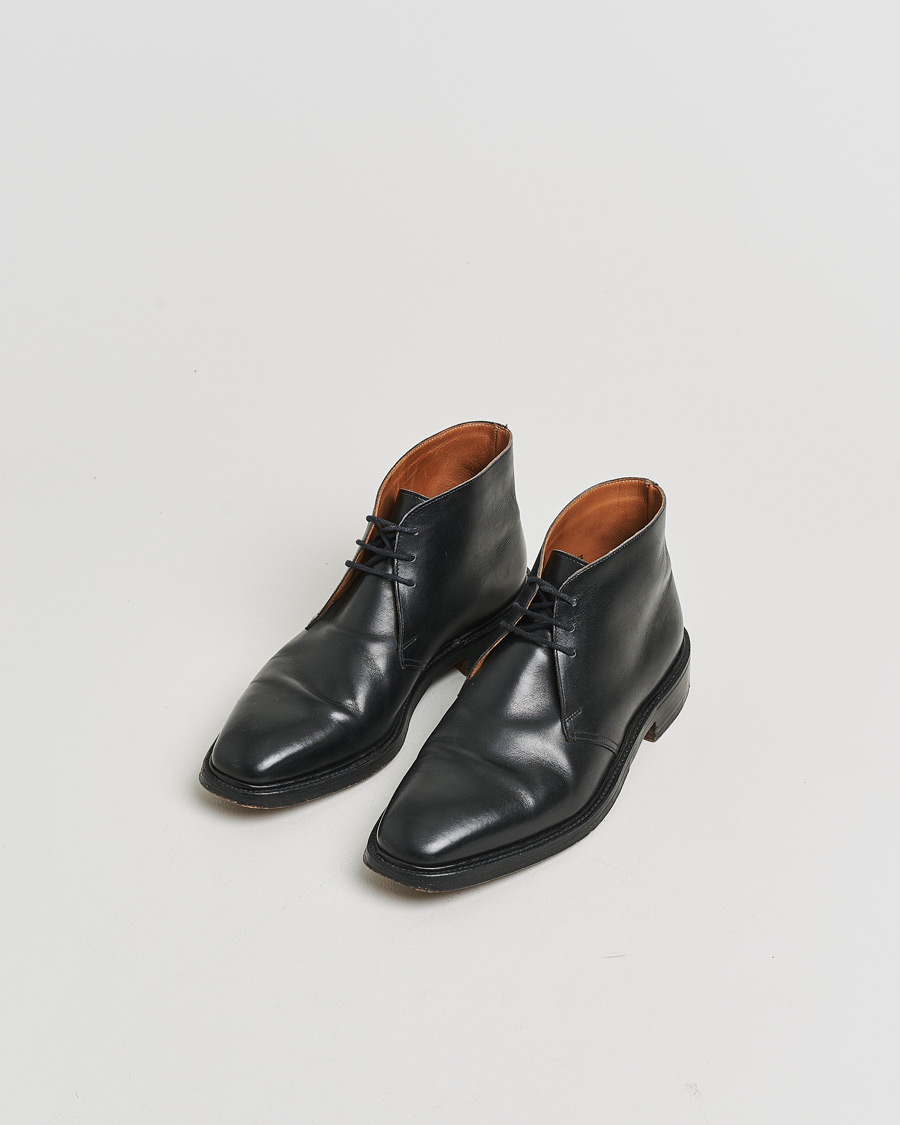 Herren | Pre-owned Rahmengenähte Schuhe | Pre-owned | Crockett & Jones Holborn Chukka Black Calf UK8 - EU42